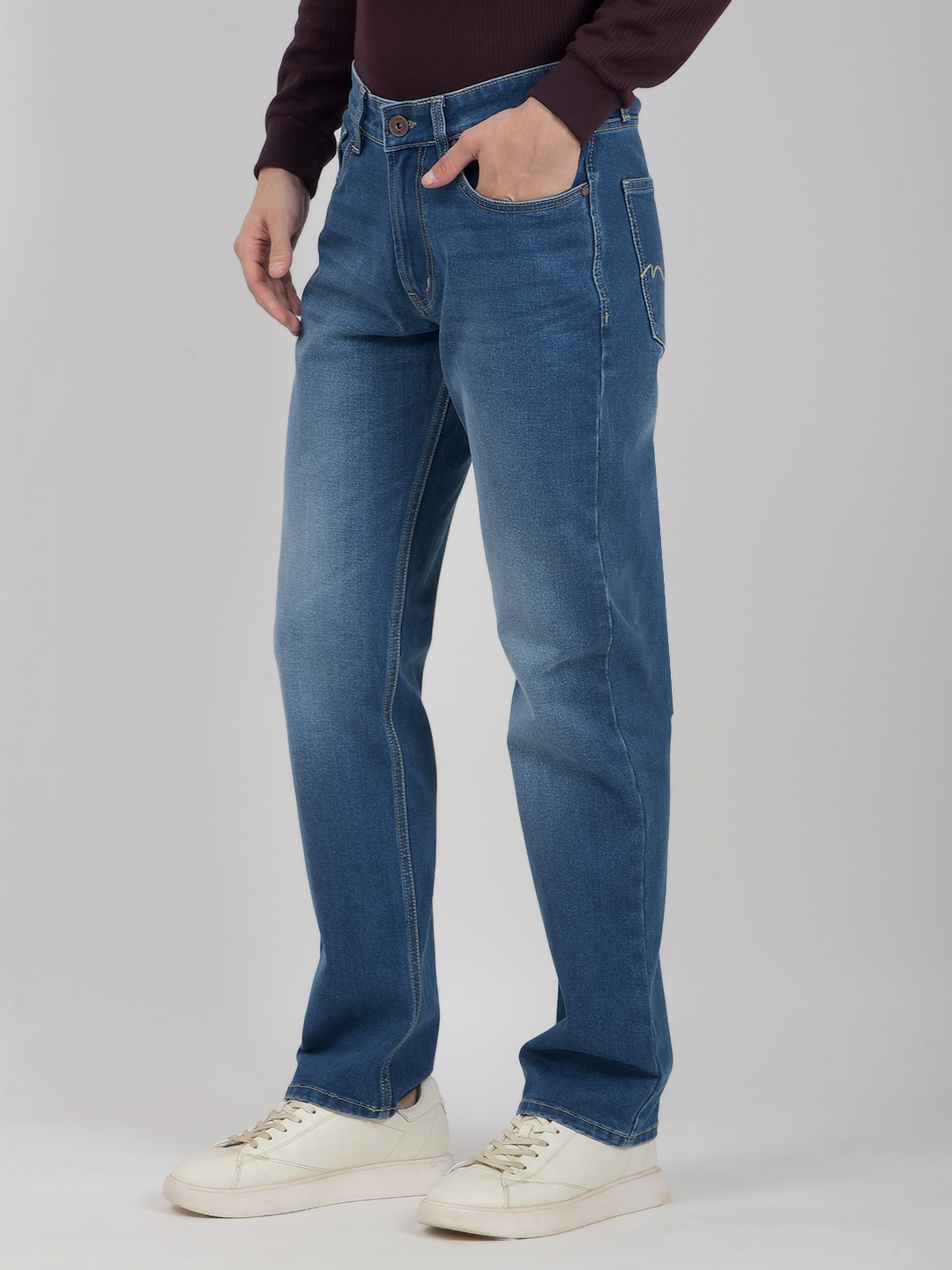 Numero Uno Men Solid Dark Blue Jeans